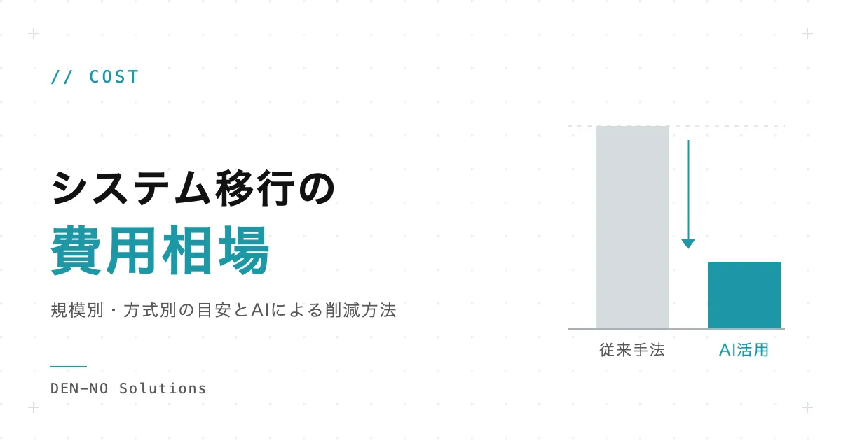 システムマイグレーションの費用相場は？規模別・方式別の目安とAIによる削減方法