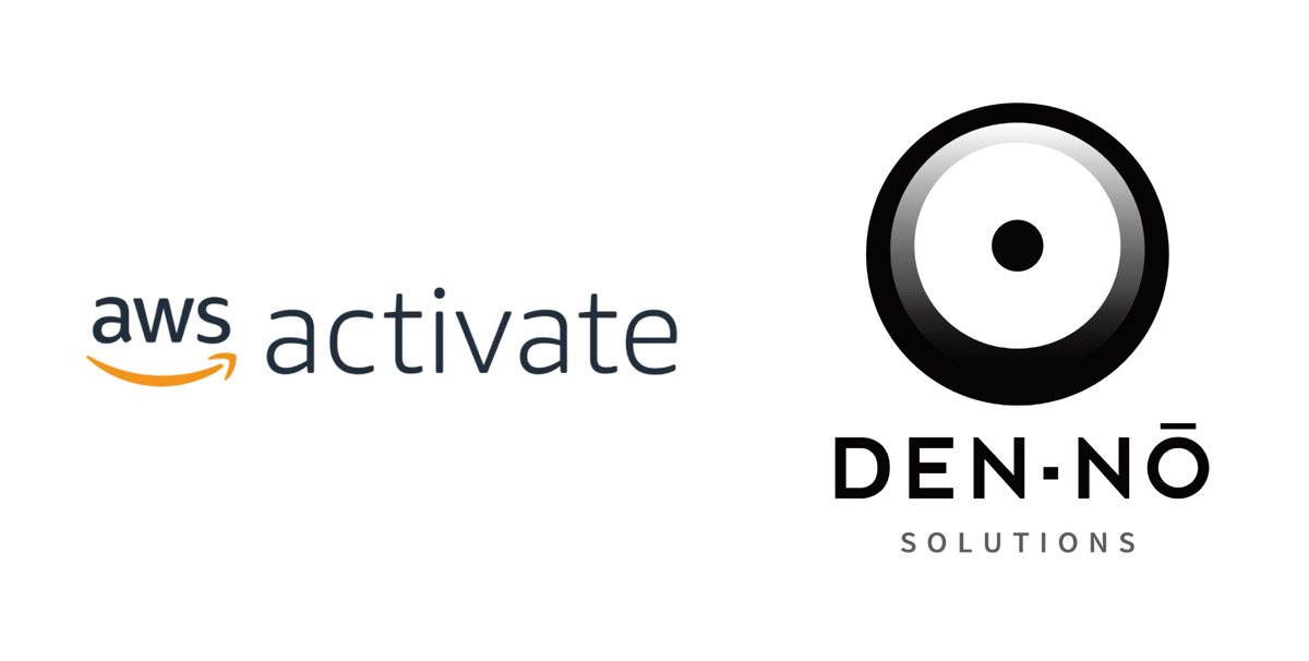 AWS ActivateのロゴとDEN-NO Solutionsのロゴ