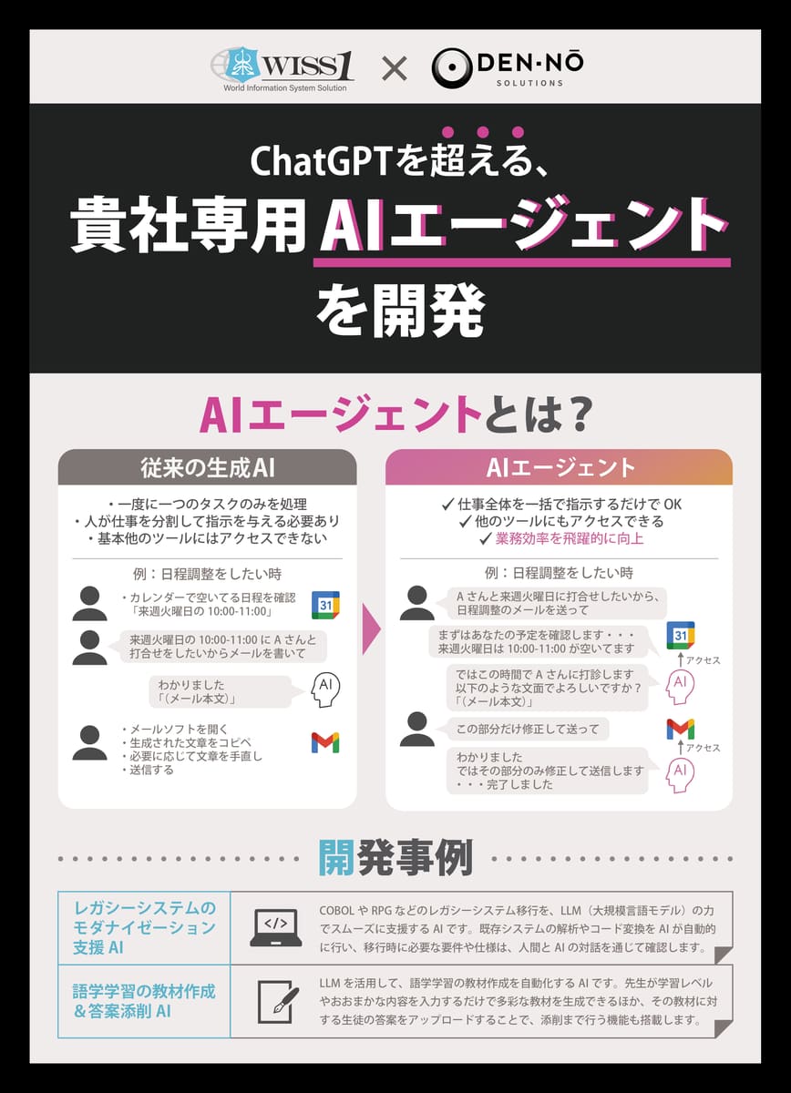 （当日配布したサービス案内のチラシ）
