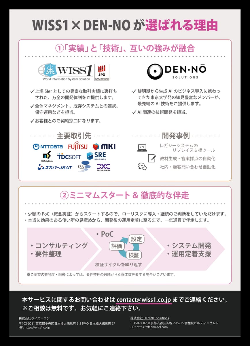 （当日配布したサービス案内のチラシ）